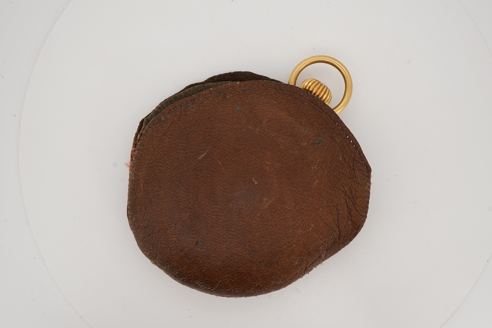 A George V 18ct gold half hunter keyless lever pocket watch, retailed by Mappin